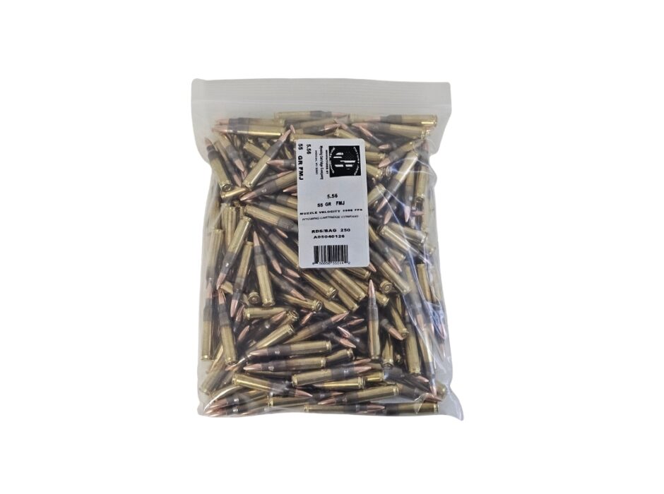 Patriot Ammo/Wyoming Cartridge 5.56x45mm NATO 55 Grain FMJ - 250 Rounds (Bulk) PA556FMJ