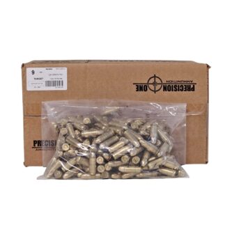 Precision One 9mm Luger REMAN 124 Grain Full Metal Jacket - 1,000 Rounds (Bulk)