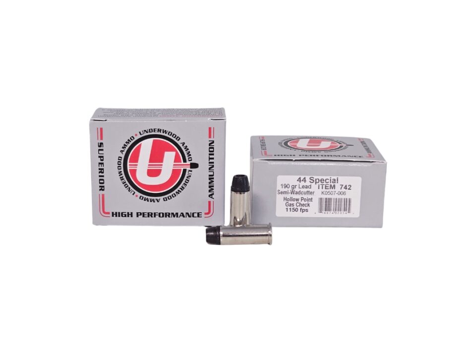 Underwood .44 Special 190 Grain Semi-Wadcutter Hollow Point Gas Check - 20 Rounds (Box) 742
