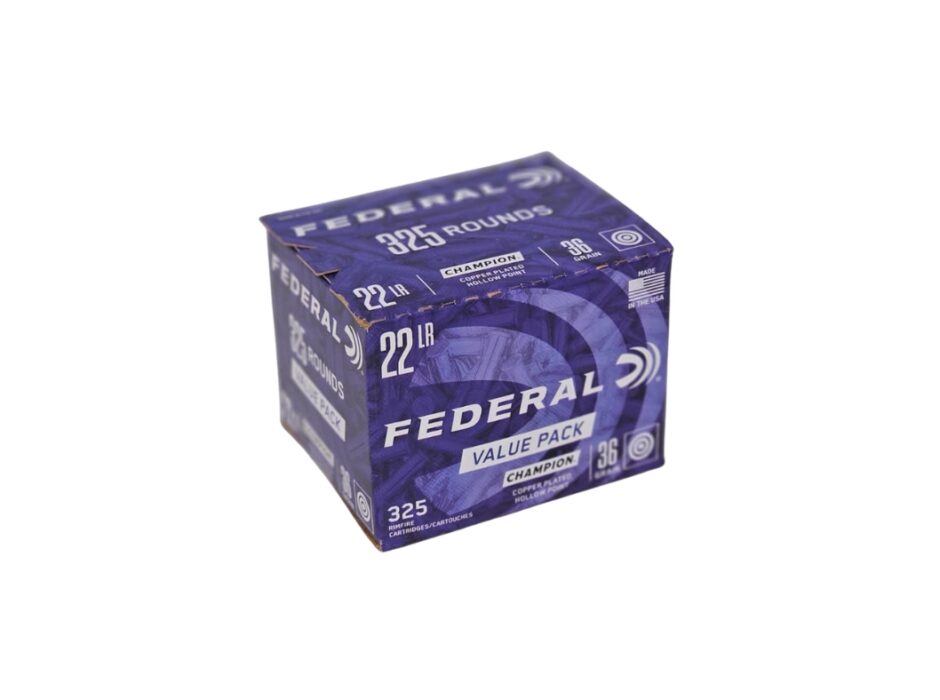 Federal Champion .22 Long Rifle 36 Grain Copper Plated Hollow Point - 325 Rounds (Box) 725