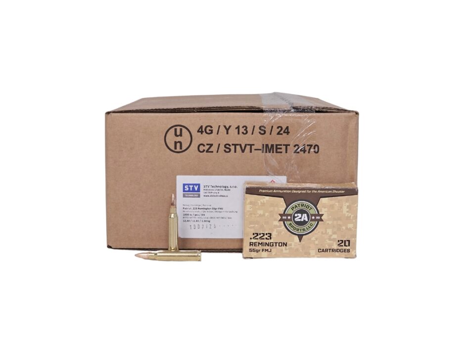 Patriot Sports .223 Rem CASE 55 Grain FMJ - 1,000 Rounds (CASE) P223055F