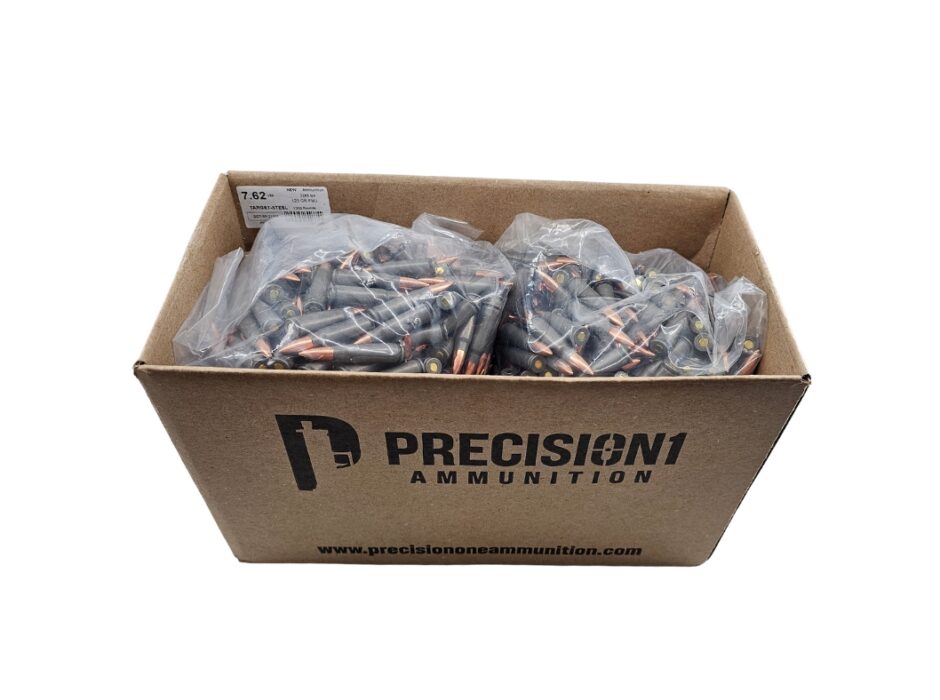 Precision One 7.62x39mm CASE 123 Grain Steel Case FMJ - 1,000 Rounds (CASE)