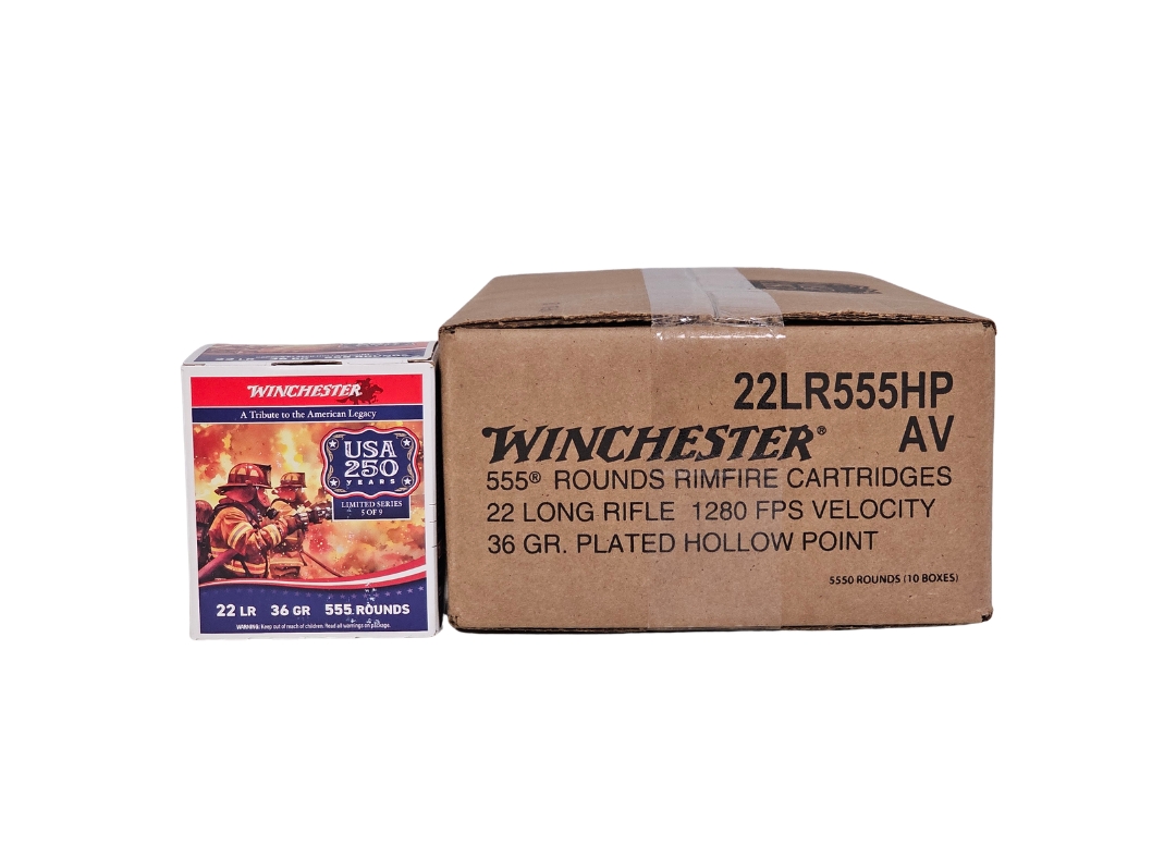 Winchester USA 250 Years .22LR CASE 36 Grain CPHP - 5550 Rounds (CASE) 22LR555HP