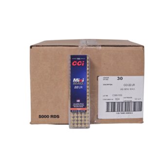 CCI Mini-Mag .22LR CASE 40 Grain Copper Plated Round Nose - 5,000 Rounds (CASE) 0030