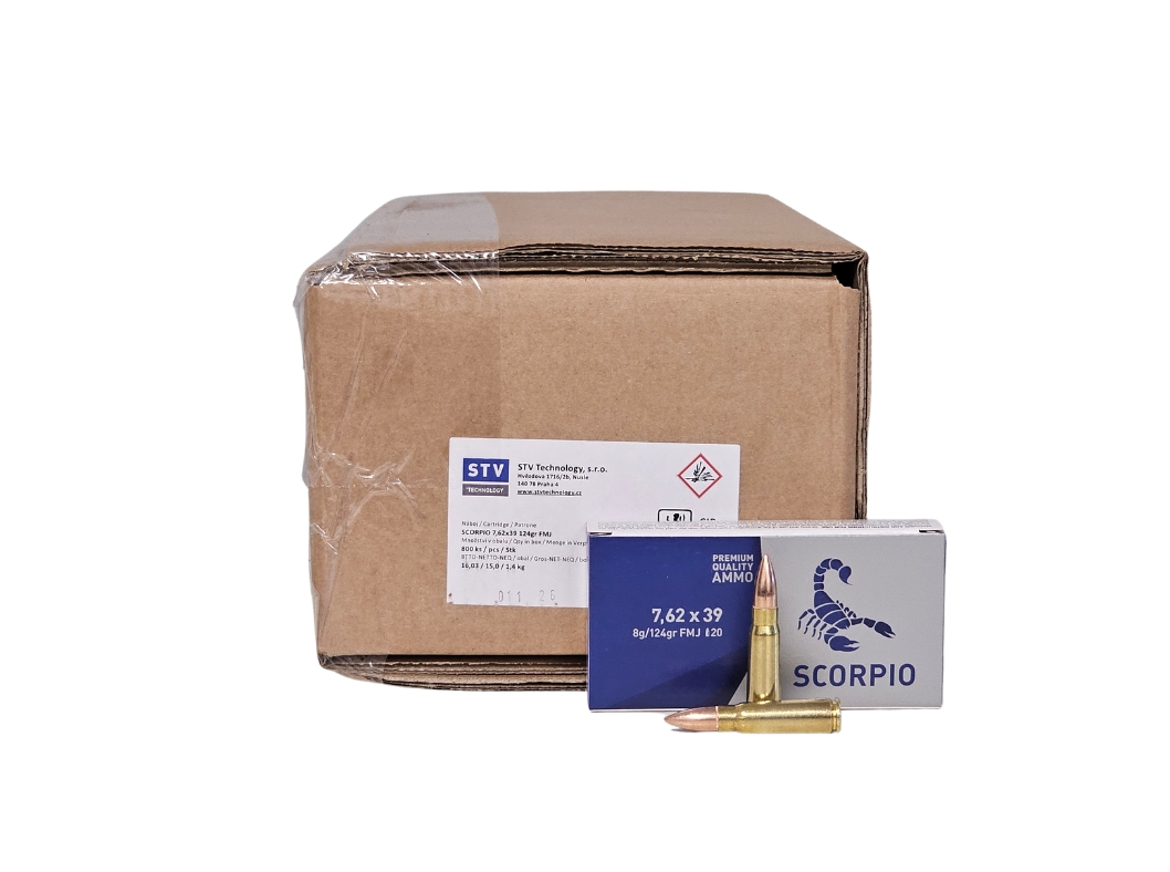 STV Scorpio 7.62x39mm CASE 124 Grain FMJ – 800 Rounds (CASE) S762124F-img-0
