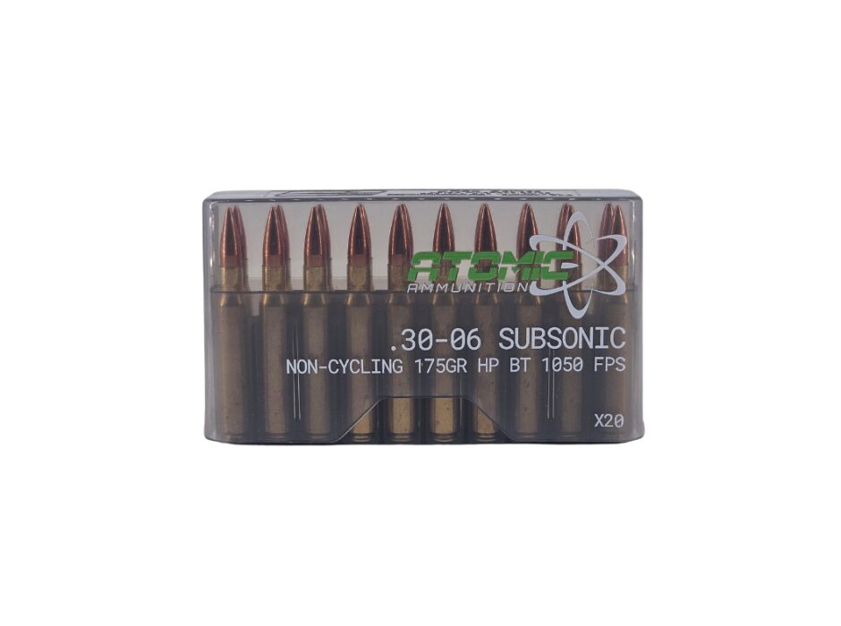 Atomic SUBSONIC .30-06 Springfield 175 Grain Hollow Point Boat Tail - 20 Rounds (Box)