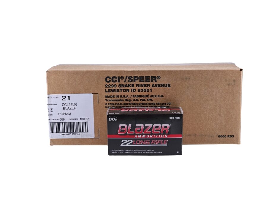 CCI Blazer .22LR High Velocity CASE 40 Grain Lead Round Nose - 5,000 Rounds (CASE) 0021