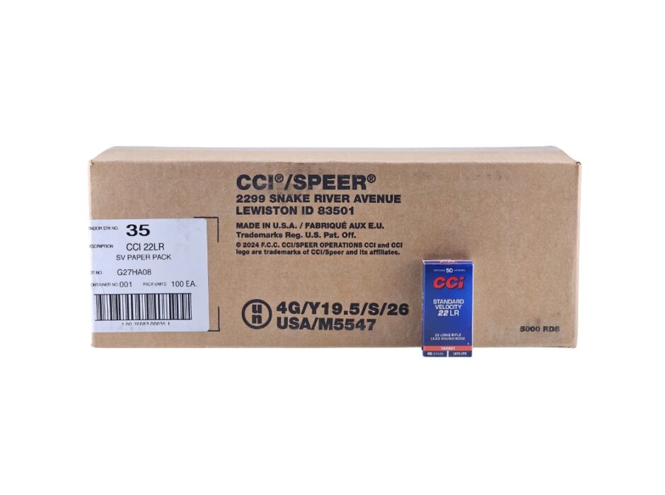 CCI Standard Velocity .22LR CASE 40 Grain LRN - 5,000 Rounds (CASE) 0035