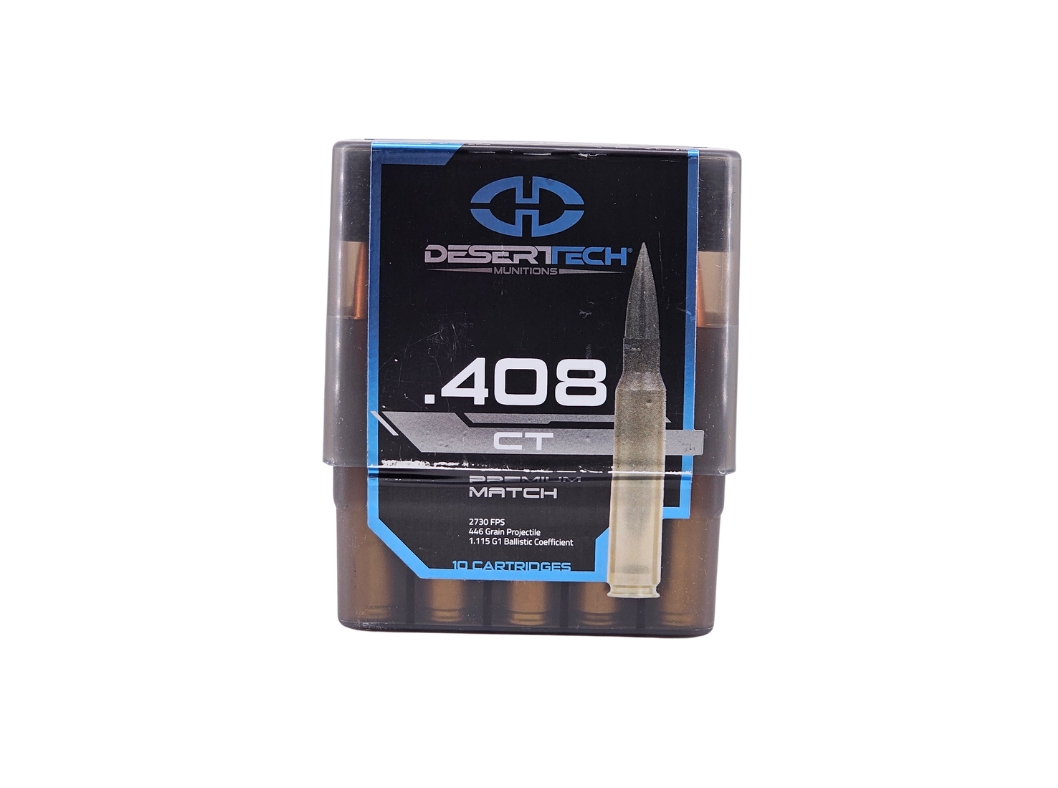 Desert Tech Premium Match .408 Cheytac 446 Grain Boat Tail Hollow Point - 10 Rounds (Box) DTM408400BX