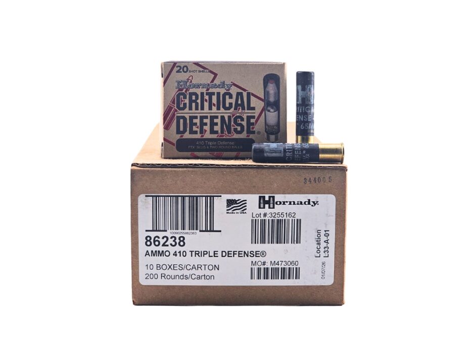 Hornady .410 Bore Critical Defense CASE 2.5" FTX Slug &amp; Two Round Balls - 200 Rounds (CASE) 86238