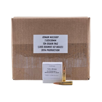 Igman MilSurp 7.62x39mm 124 Grain Full Metal Jacket - 1,005 Rounds (67 Boxes) 2014 Production