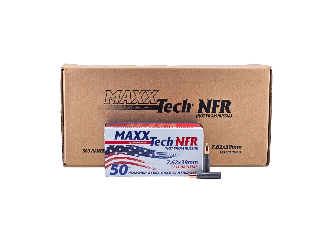 MaxxTech NFR 7.62x39mm CASE 123 Grain Polymer Coated Steel Case FMJ - 500 Rounds (CASE)