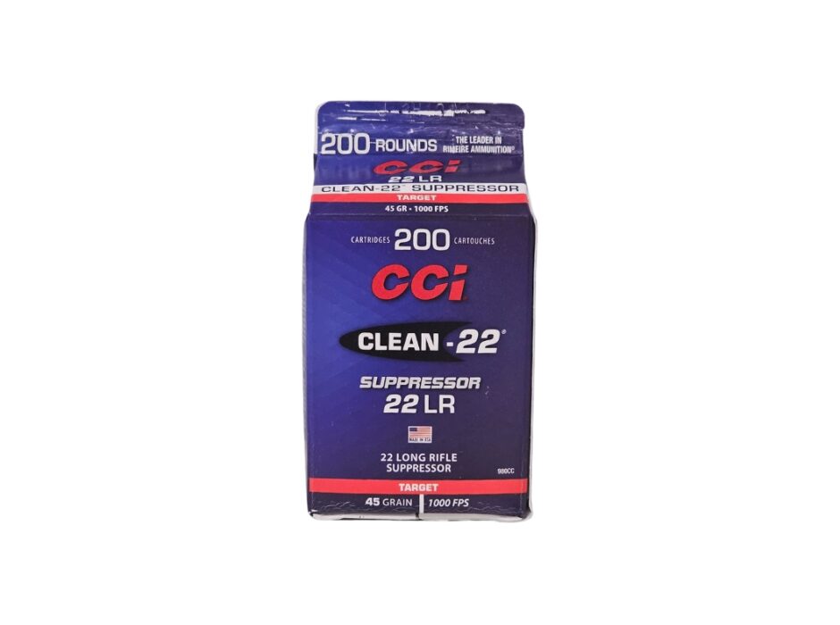 CCI Clean-22 Suppressor Subsonic .22LR 45 Grain Poly-Coated LRN – 200 Rounds (Box) 980CC