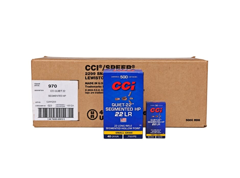 CCI Quiet-22 .22 LR CASE Subsonic Segmented HP 40 Grain 710 FPS - 5,000 Rounds (CASE) 0970