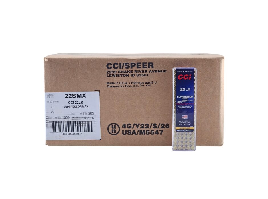 CCI Suppressor MAX .22LR CASE 45 Grian Segmented Hollow Point - 5,000 Rounds (CASE) 22SMX