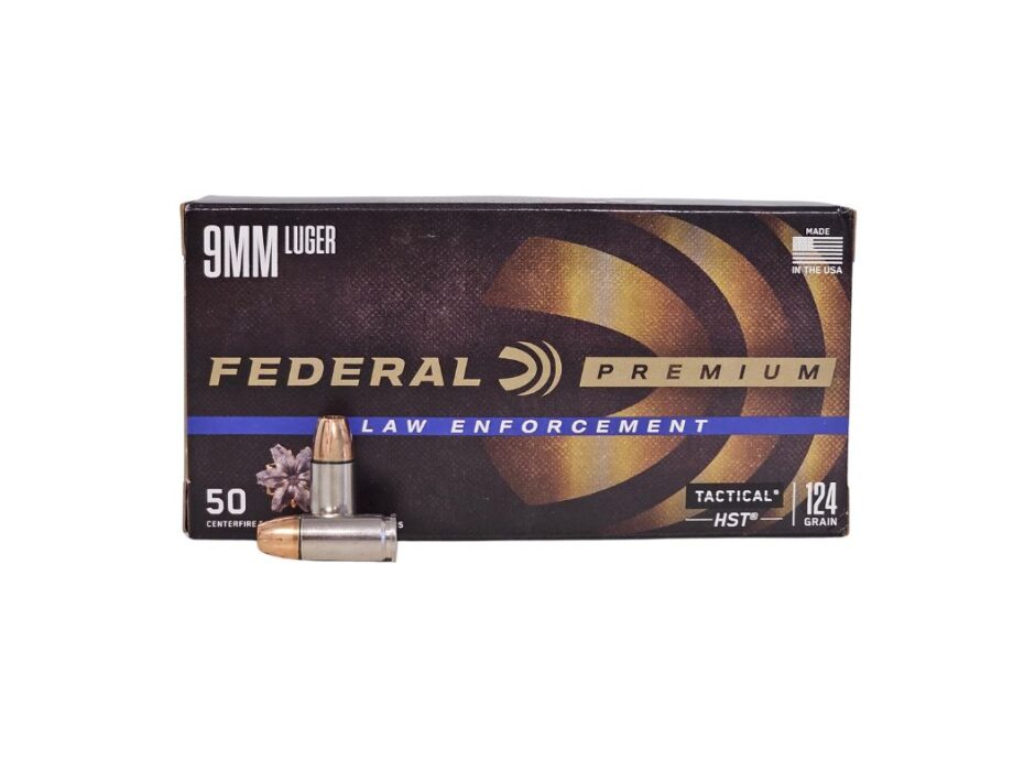 Federal Law Enforcement 9mm Luger 124 Grain HST Hollow Point - 50 Rounds (Box) P9HST1