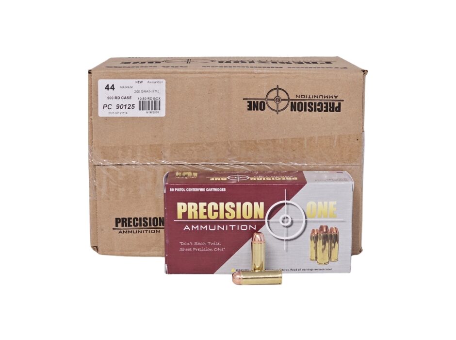 Precision One .44 Magnum CASE 200 Grain Full Metal Jacket - 500 Rounds (CASE)